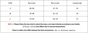 Size chart for the Moon Princess dress, with bust, waist and length measurements for S, M and L.