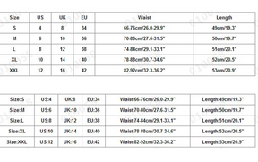 Size chart for the Witch Craft skirt, listing waist ranges and skirt lengths for S through XXL.