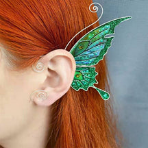 Butterfly Elven Ear Clip - Green Butterfly - hair accessory