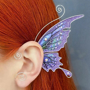 Butterfly Elven Ear Clip - Purple Butterfly - hair accessory