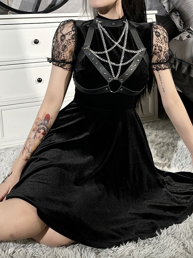 Chained Pentagram Dress - dress