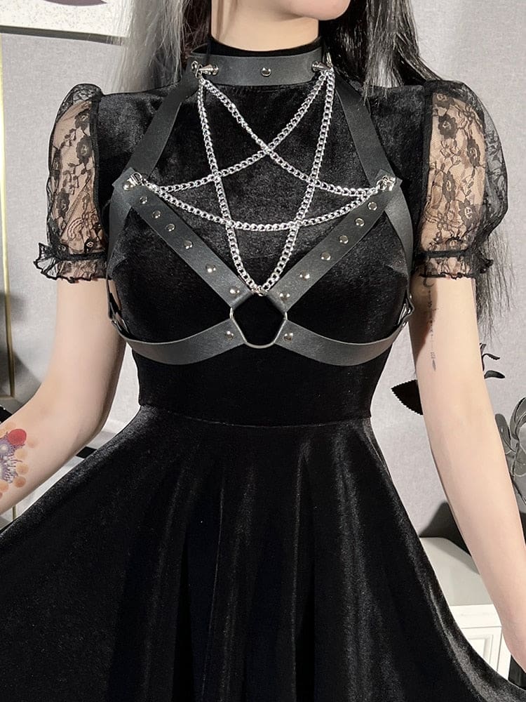 Chained Pentagram Dress - Harness Only / S - dress