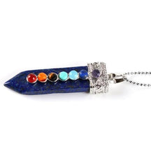 Chakra Wand Pendant Lapis Lazuli Necklace Crystal Healing Powerful Pointed Rainbow Raw Stone Jewelry by Arcane Trail