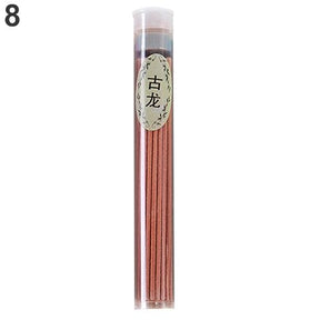 Brown cologne-scented incense sticks in a clear tube with a neutral-toned fragrance label.