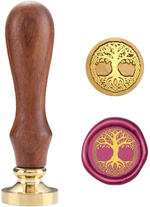 Copper Seal Stamp Set & Wooden Hilt - Tree Of Life - stamps