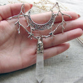 Crystal Forest Moon Pendant - Moon - necklace