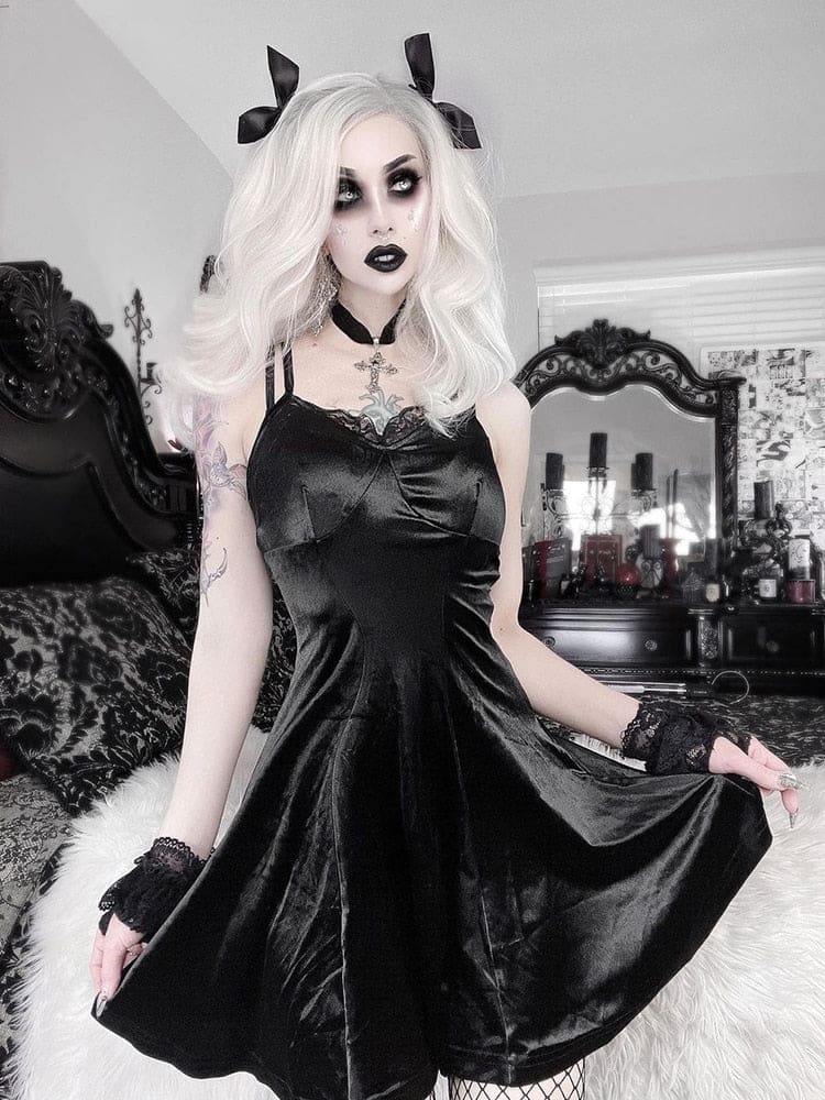 Dark Angel Velour Dress - dress