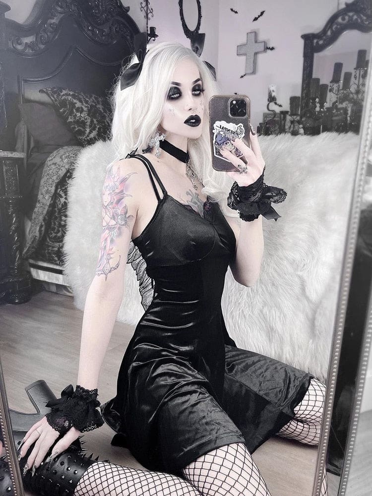 Dark Angel Velour Dress - dress