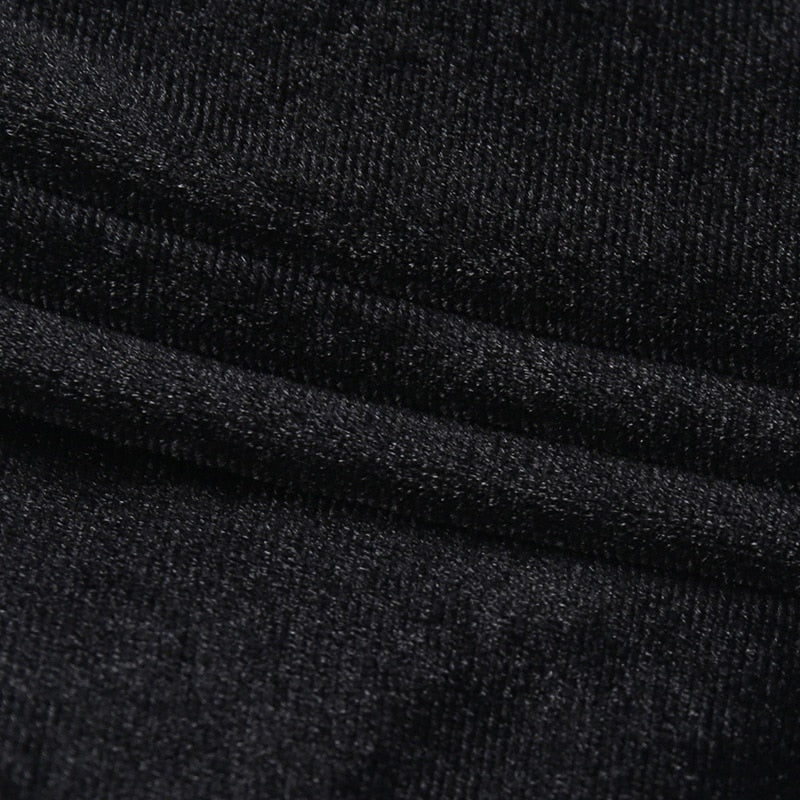 Dark Kitten black hooded sweater and lace skirt separates with a close view of the separate camisole fabric; camisole not included.