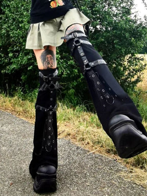 Dark Raver Boot Cuffs - S - garter