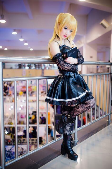 Death Note Misa Amane Cosplay Set - black, cospalyer, cosplay, death note, dinosaurs