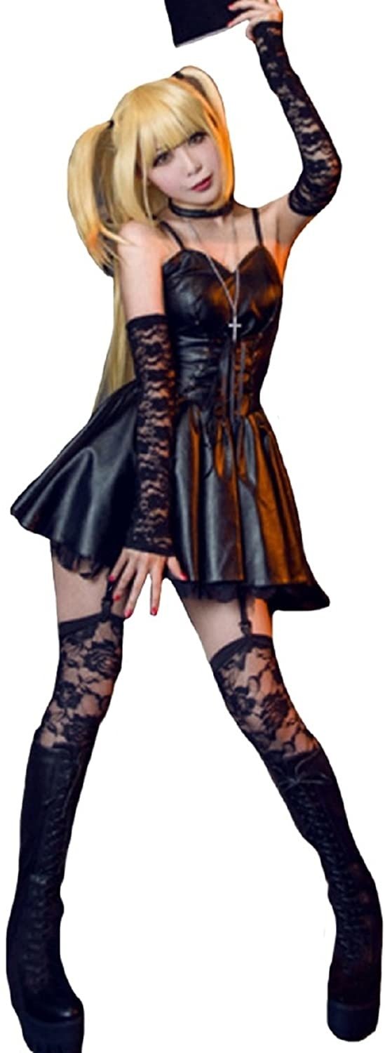 Death Note Misa Amane Cosplay Set - black, cospalyer, cosplay, death note, dinosaurs