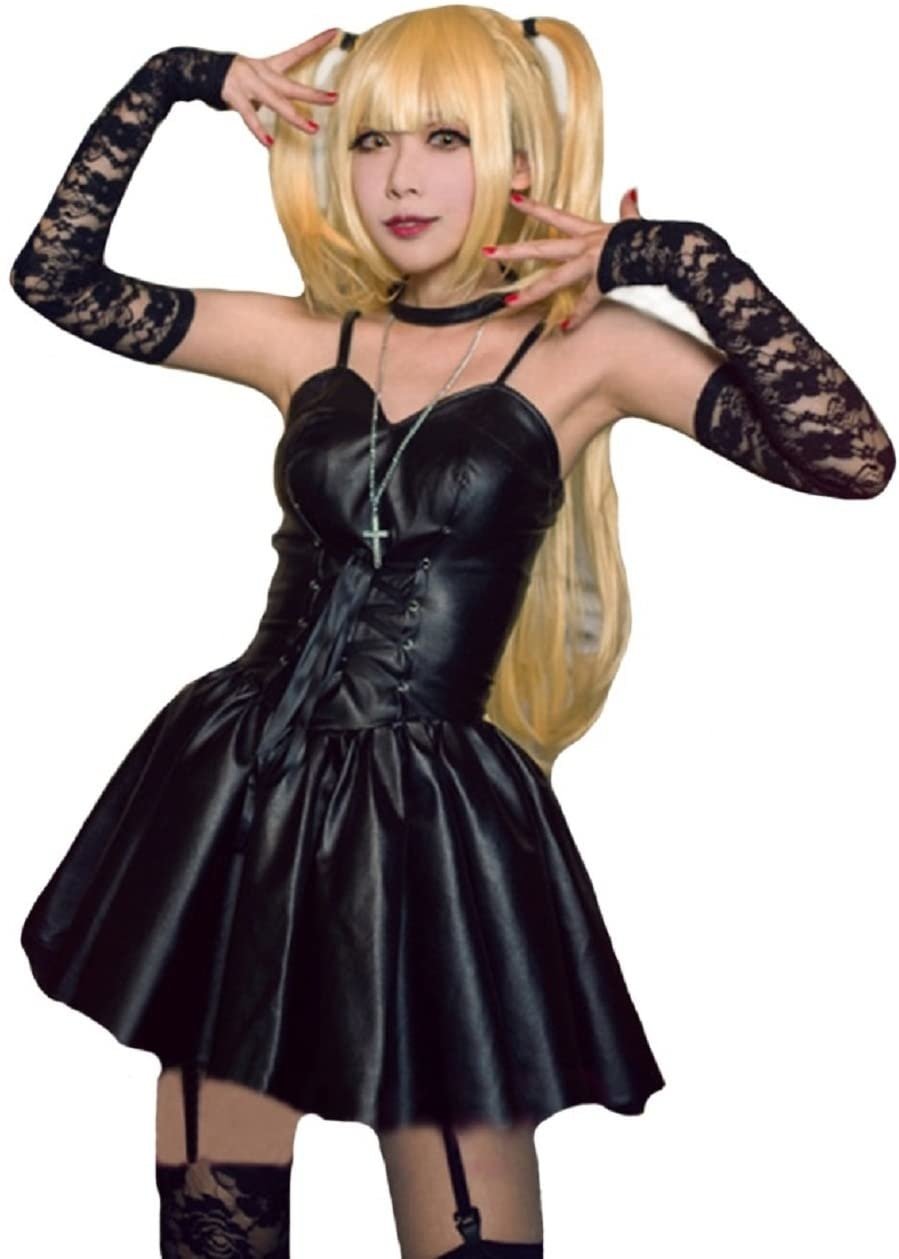 Death Note Misa Amane Cosplay Set - black, cospalyer, cosplay, death note, dinosaurs