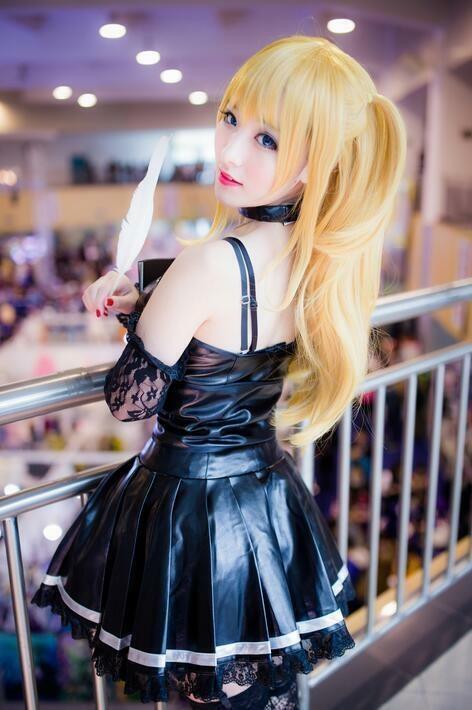 Death Note Misa Amane Cosplay Set - black, cospalyer, cosplay, death note, dinosaurs