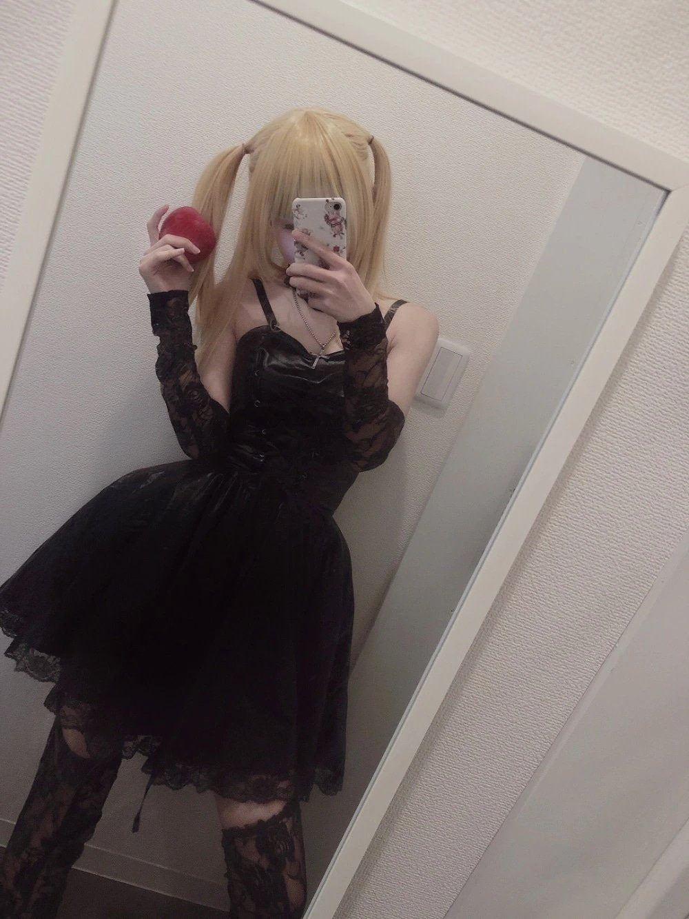 Death Note Misa Amane Cosplay Set - black, cospalyer, cosplay, death note, dinosaurs