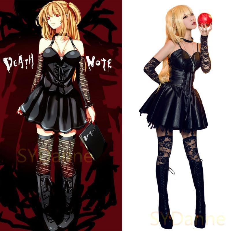 Death Note Misa Amane Cosplay Set - black, cospalyer, cosplay, death note, dinosaurs