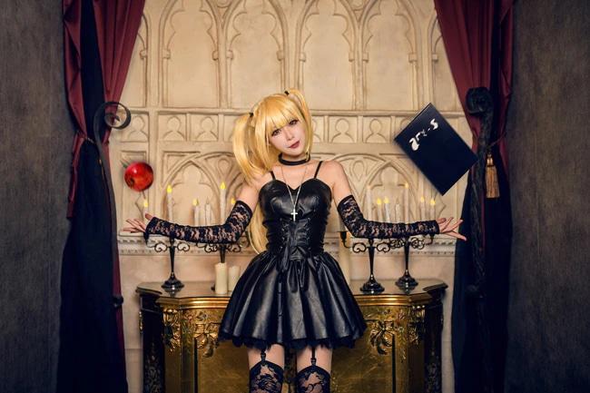 Death Note Misa Amane Cosplay Set - black, cospalyer, cosplay, death note, dinosaurs