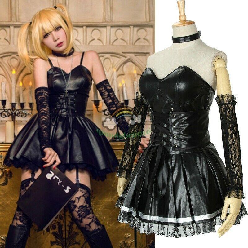 Death Note Misa Amane Cosplay Set - black, cospalyer, cosplay, death note, dinosaurs