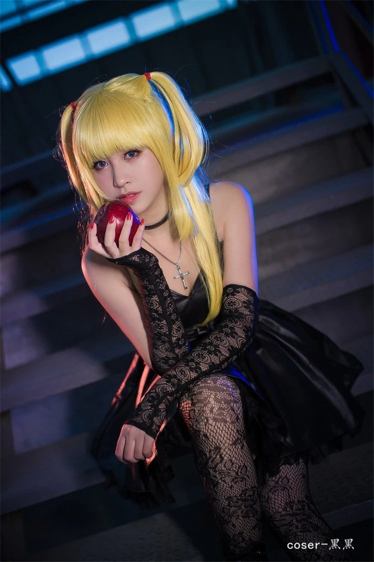 Death Note Misa Amane Cosplay Set - black, cospalyer, cosplay, death note, dinosaurs