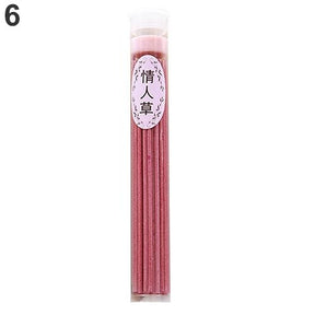 Pink Desmodium gyrans incense sticks in a clear tube with a pale pink label.