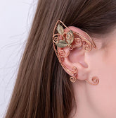 Copper leaf elf cuff pointed leaf detail