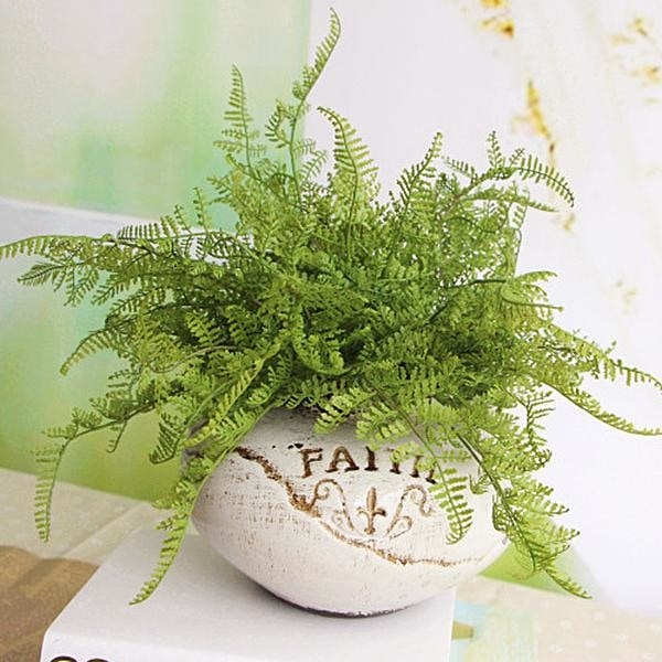 Green Artificial Fern Plant Leaves Bunches Simulated Fake Trees Planters by Arcane Trail