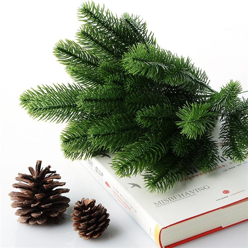 Green Artificial Fir Pine Tree Branches Christmas with Pinecones Simulated Fake Plants by Arcane Trail