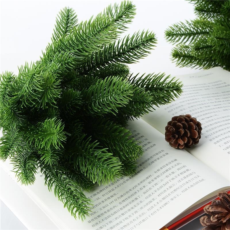 Green Artificial Fir Pine Tree Branches Christmas with Pinecones Simulated Fake Plants by Arcane Trail