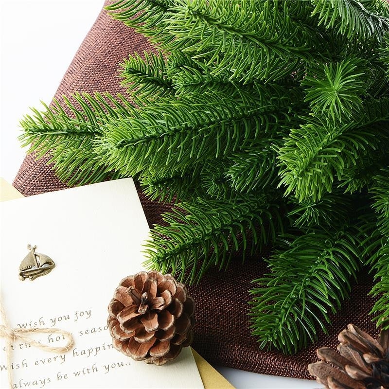 Green Artificial Fir Pine Tree Branches Christmas with Pinecones Simulated Fake Plants by Arcane Trail