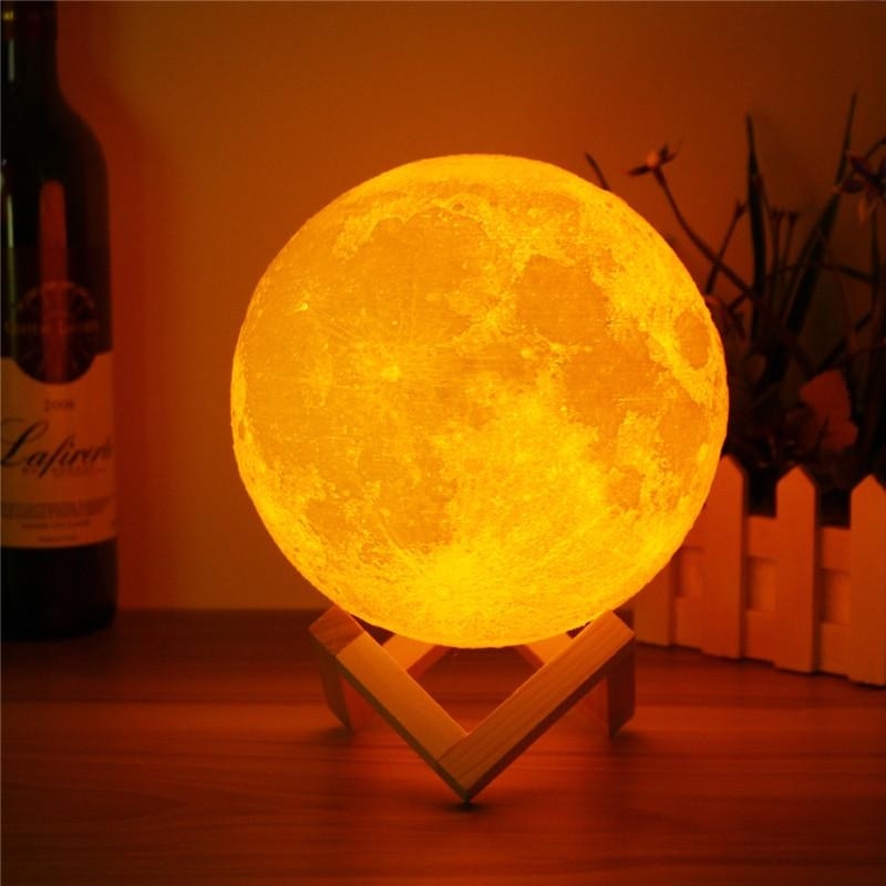 3D Full Moon Lamp Table Light Wireless USB LED Charging Witchcraft Wicca Witch Spiritual Goddess Home Decor Metaphysical by Arcane Trail