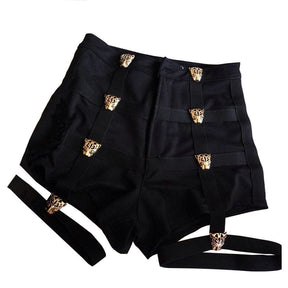 Black Goth Shorts With Garter Belts Built In Edgy Punk | Arcane Trail Black Goth Shorts With Garter Belts Built In Edgy Punk | Arcane Trail