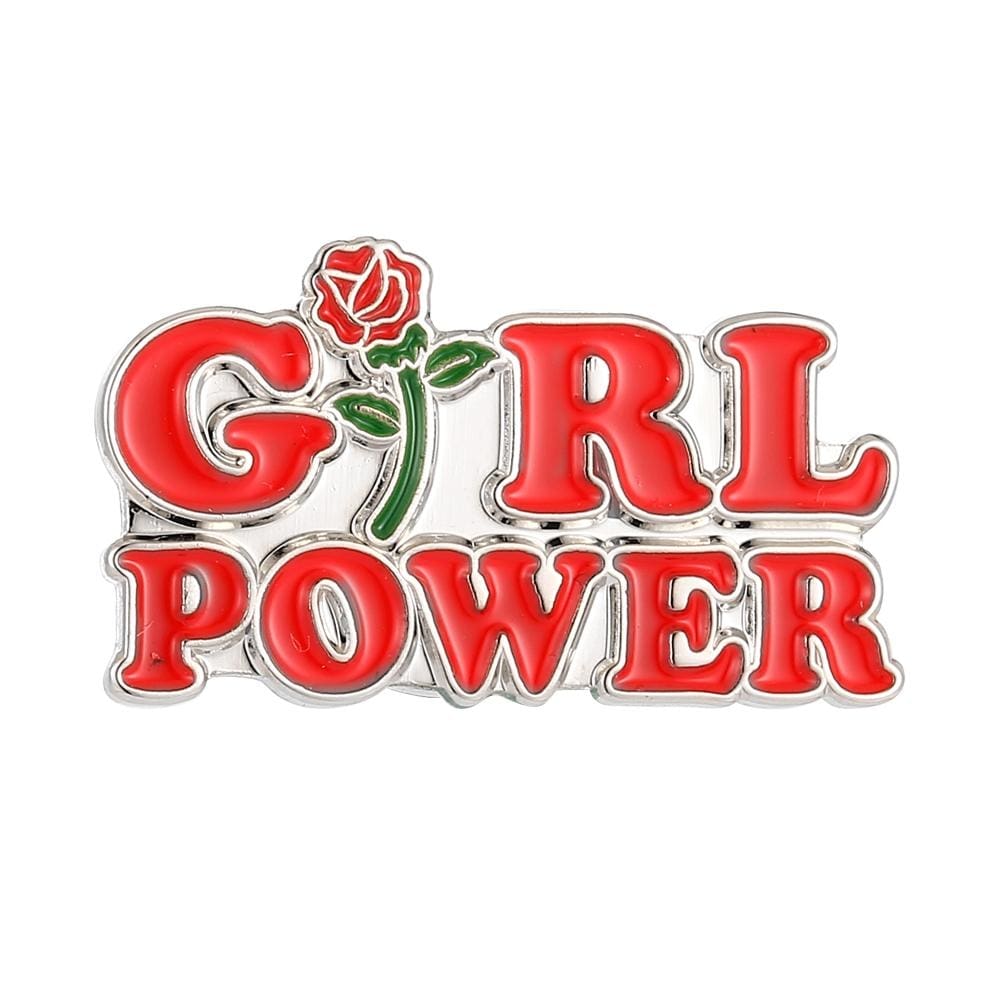 Girl Power Red Rose Enamel Pin Lapel Brooch Feminist Feminism Girl Power Empowerment by Arcane Trail