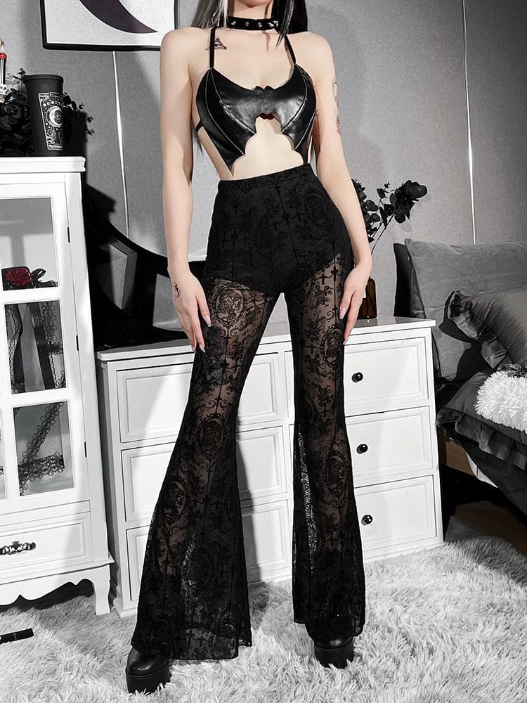 Goth Maiden Bell Bottoms - S - pants