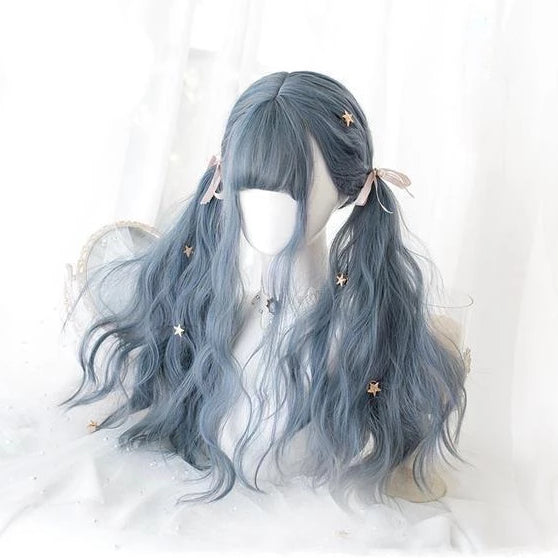 Dark Blue Pastel Goth Lolita Wig Cosplay Harajuku Fashion 