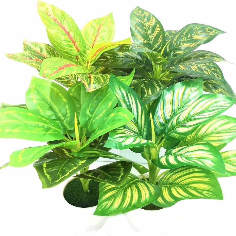 Green Artificial Fern Leaf Plant Leaves Bunches Simulated Fake Trees Planters by Arcane Trail