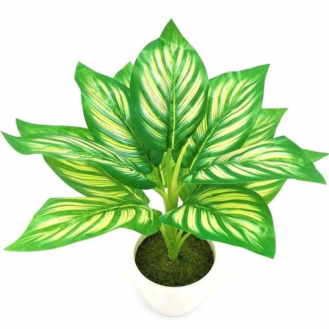 Green Artificial Fern Leaf Plant Leaves Bunches Simulated Fake Trees Planters by Arcane Trail