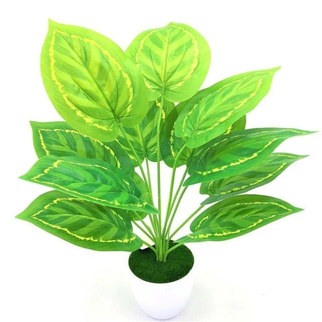 Green Artificial Fern Leaf Plant Leaves Bunches Simulated Fake Trees Planters by Arcane Trail