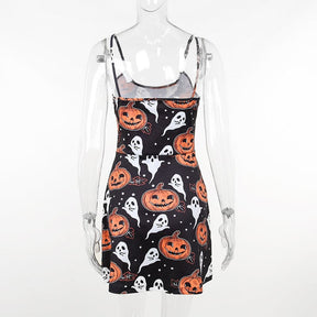 Grunge Pumpkin Skater Dress - dress