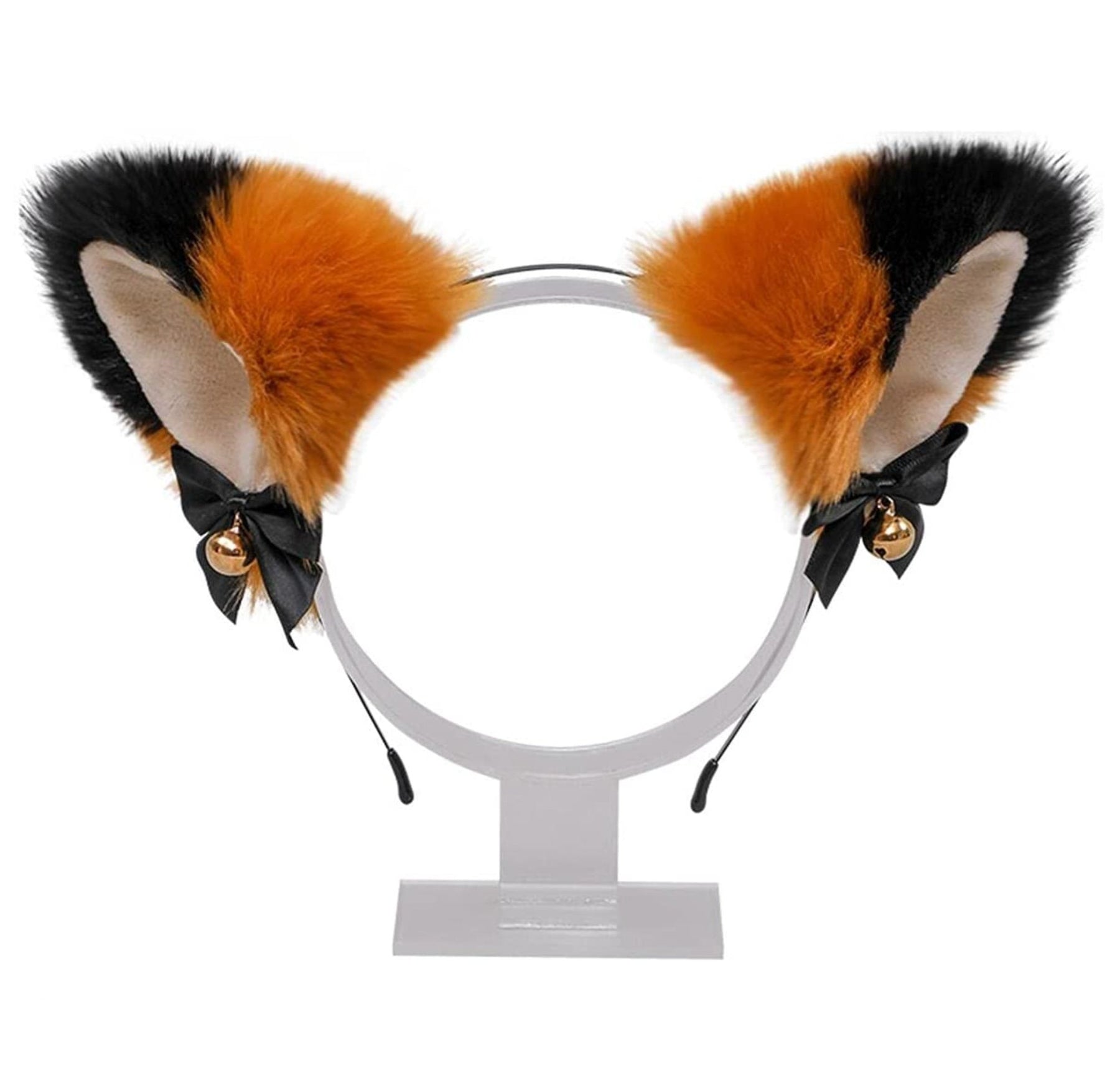 Halloween Neko Ears - black orange, cage bra, ears, fox ear accessories, hair accessories