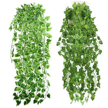 Green Artificial Hanging English Ivy Plant Leaves Bunches Simulated Fake Trees Planters by Arcane Trail