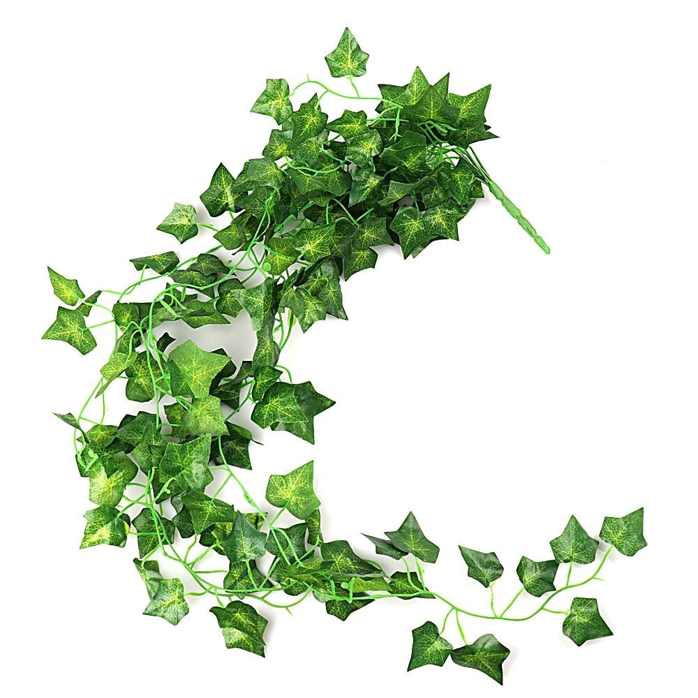 Green Artificial Hanging English Ivy Plant Leaves Bunches Simulated Fake Trees Planters by Arcane Trail