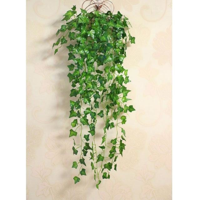 Green Artificial Hanging English Ivy Plant Leaves Bunches Simulated Fake Trees Planters by Arcane Trail