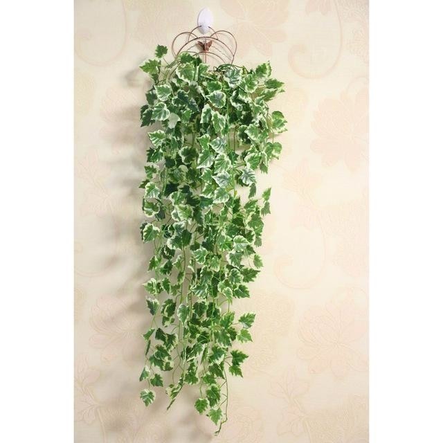 Green Artificial Hanging English Ivy Plant Leaves Bunches Simulated Fake Trees Planters by Arcane Trail