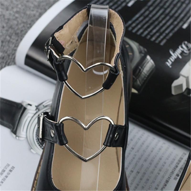 Heart Buckle Wedge Shoes - Shoes