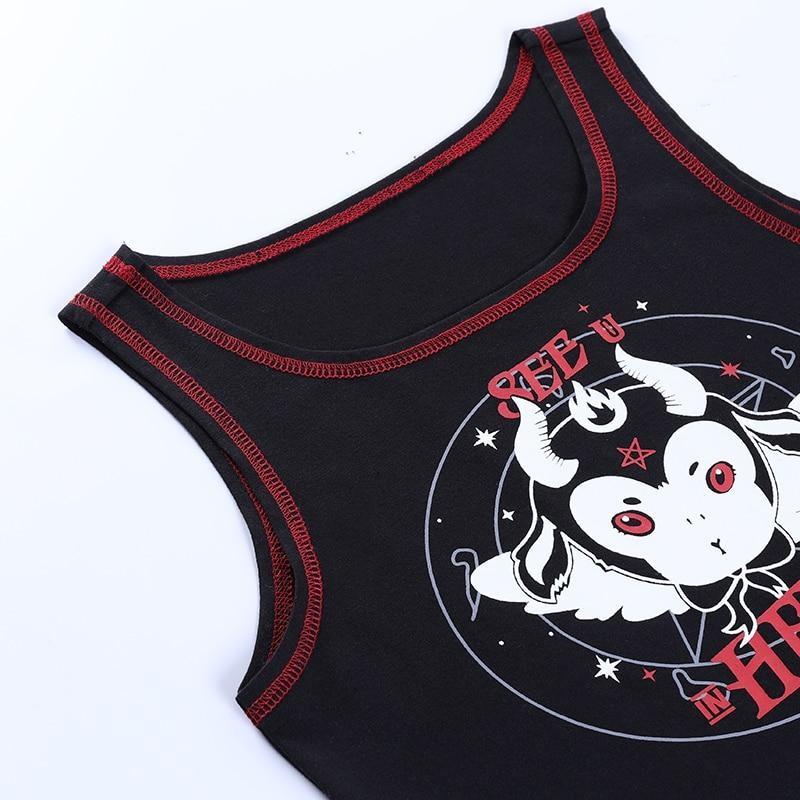 See You in Hell Crop Top - crop top, cropped, devil, devil horns, goth