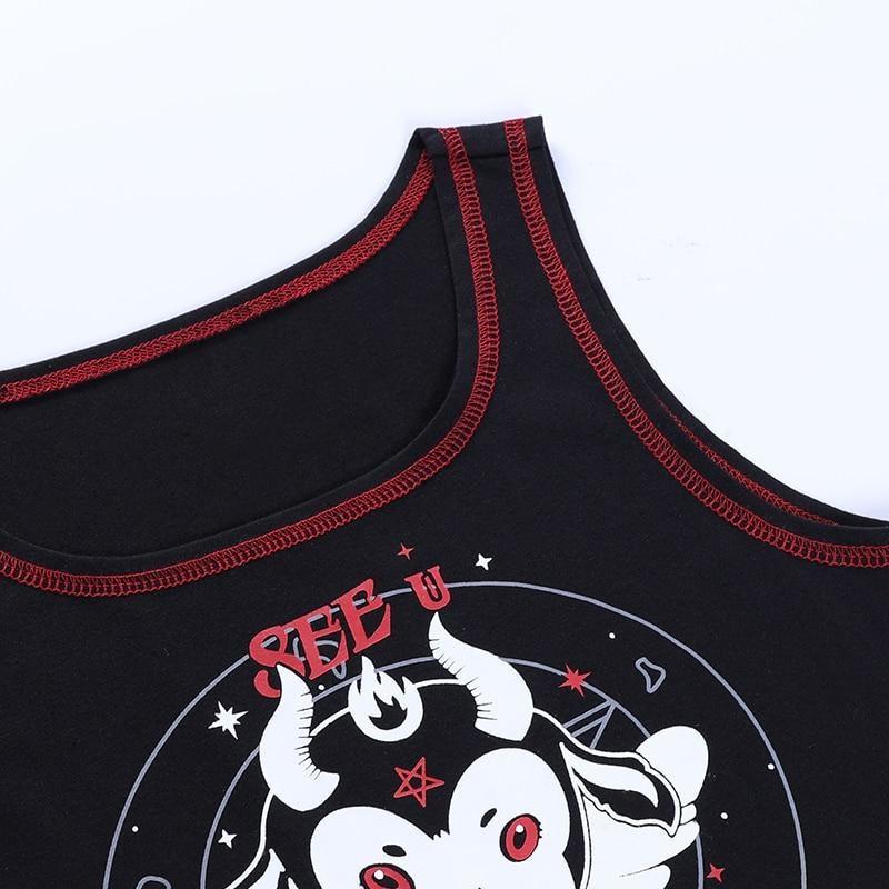 See You in Hell Crop Top - crop top, cropped, devil, devil horns, goth