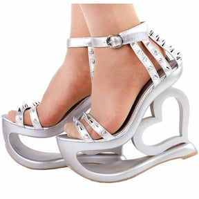 Hollow Heart Platforms - Shoes