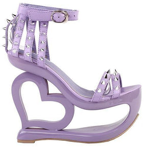 Hollow Heart Platforms - Purple / 4 - Shoes