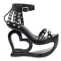 Hollow Heart Platforms - Black / 4 - Shoes