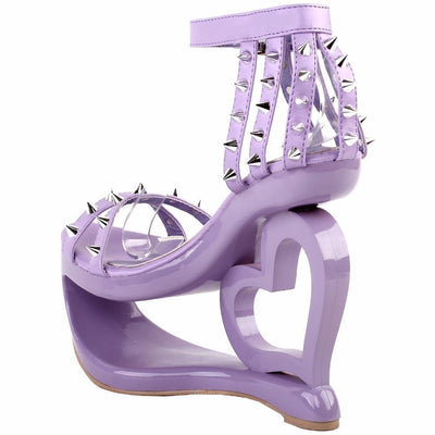 Hollow 3D Heart Platform Sandals Wedge Heel Shoes Sexy Arcane Trail